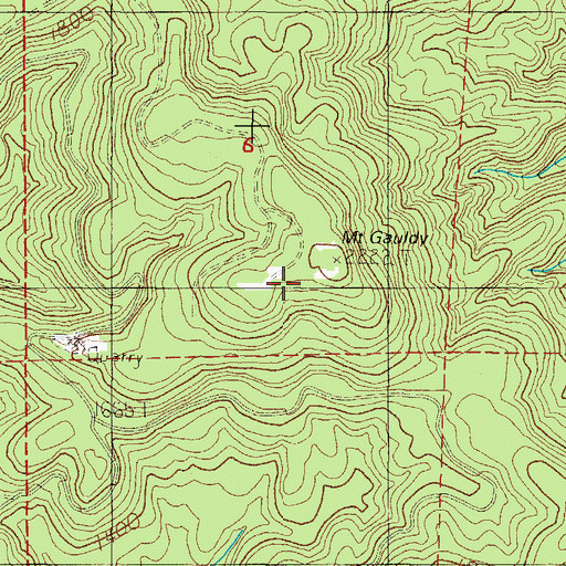 Topographic Map of Mount Gauldy, OR