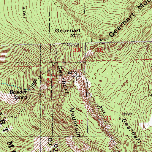 Topographic Map of Gearhart Mountain, OR