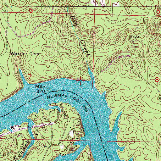 Topographic Map of Big Creek, AL