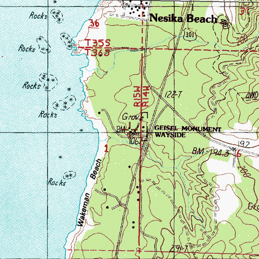 Topographic Map of Geisel Monument State Park, OR
