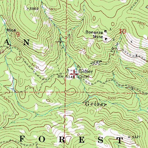 Topographic Map of Geiser, OR
