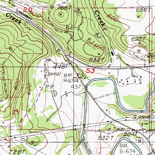 Topographic Map of Gellatly Creek, OR