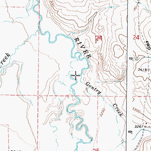 Topographic Map of Gentry Creek, OR