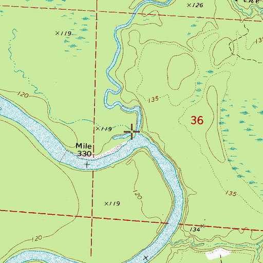 Topographic Map of Big Creek, AL