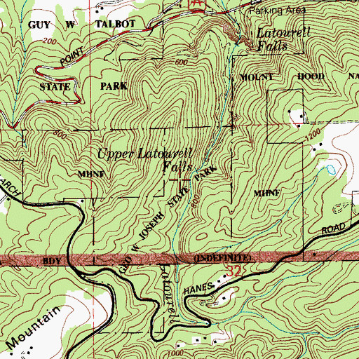 Topographic Map of George W Joseph State Park, OR