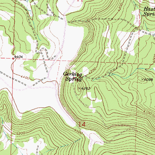 Topographic Map of Gerking Spring, OR