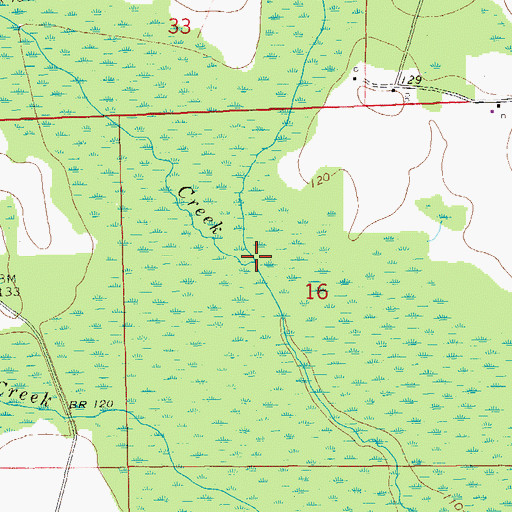 Topographic Map of Big Creek, AL