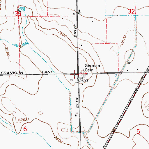 Topographic Map of German Cemetery, OR