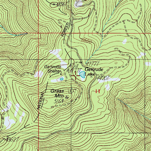 Topographic Map of Gertrude Lake, OR