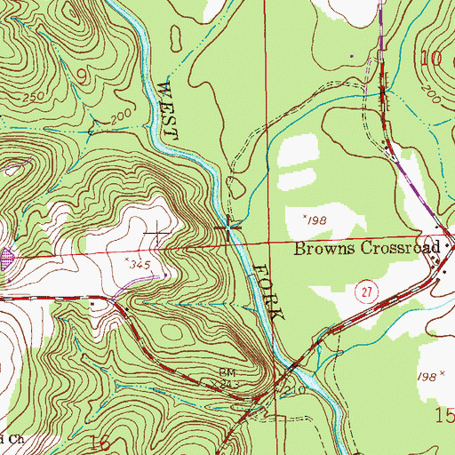Topographic Map of Big Creek, AL