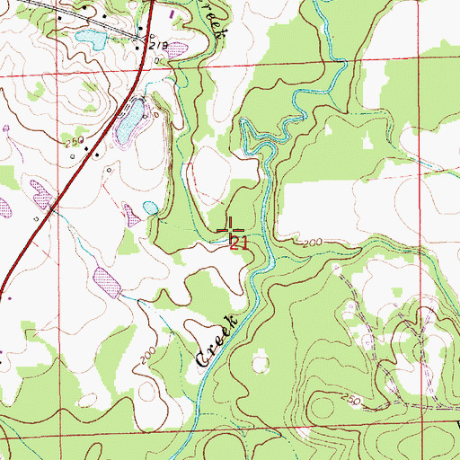 Topographic Map of Big Creek, AL