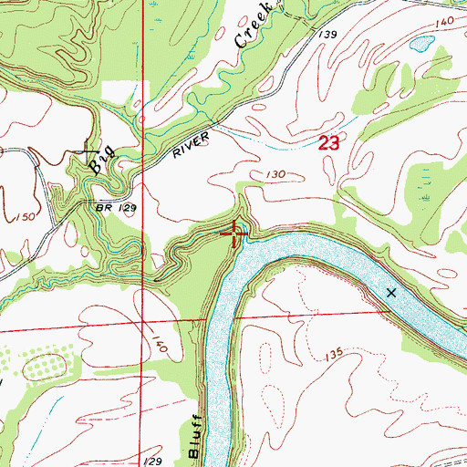 Topographic Map of Big Creek, AL