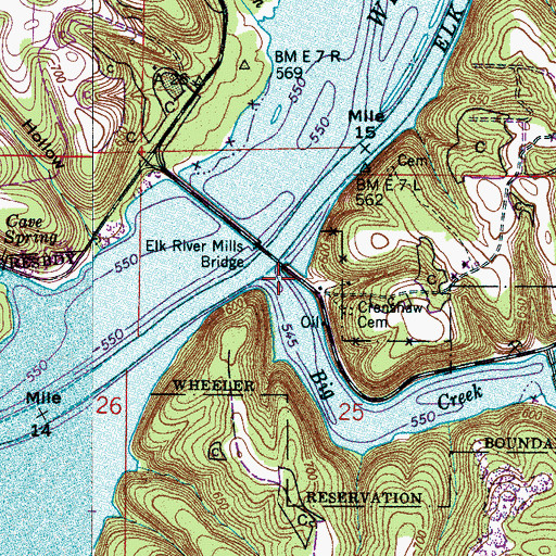 Topographic Map of Big Creek, AL