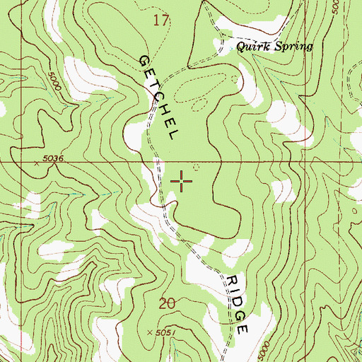Topographic Map of Getchel Ridge, OR