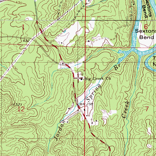 Topographic Map of Big Creek Church, AL