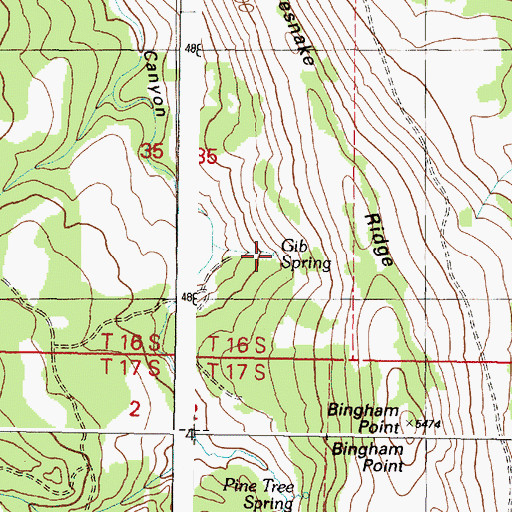 Topographic Map of Gib Spring, OR