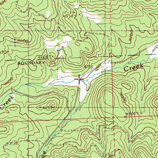 Topographic Map of Gibson Creek, OR