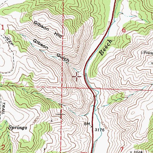 Topographic Map of Gibson Gulch, OR
