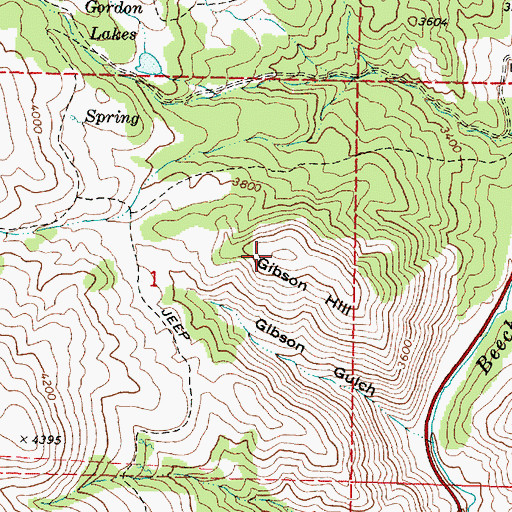 Topographic Map of Gibson Hill, OR