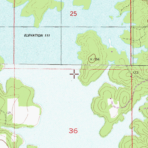 Topographic Map of Big Creek Lake, AL