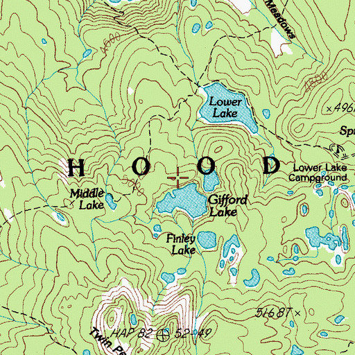 Topographic Map of Gifford Lakes, OR