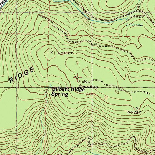 Topographic Map of Gilbert Ridge, OR