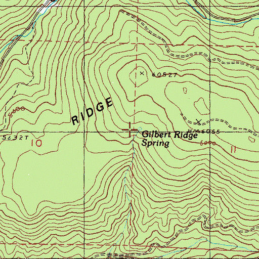 Topographic Map of Gilbert Ridge Spring, OR
