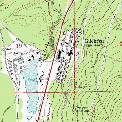 Topographic Map of Gilchrist, OR