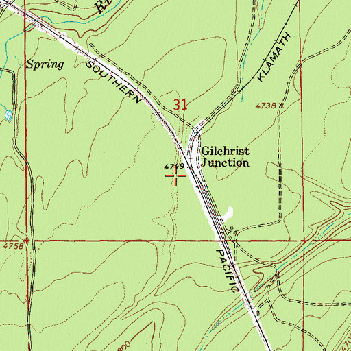 Topographic Map of Gilchrist Junction, OR