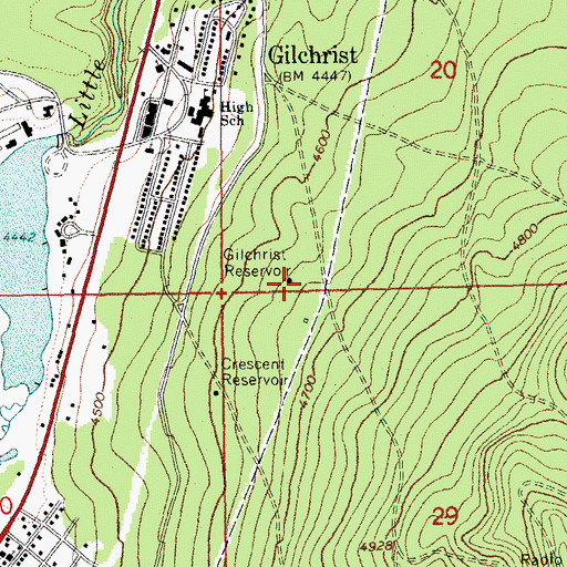 Topographic Map of Gilchrist Reservoir, OR