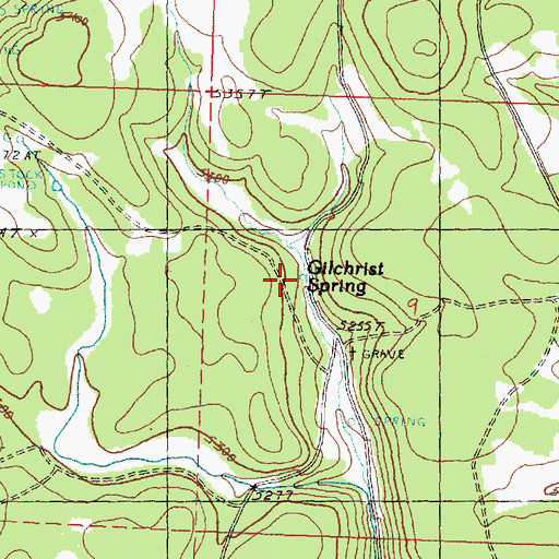 Topographic Map of Gilchrist Spring, OR