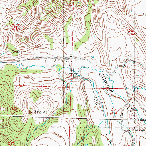 Topographic Map of Gilmore Creek, OR