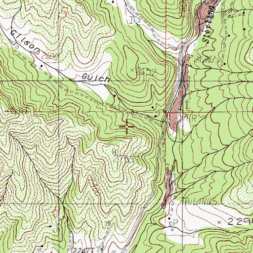 Topographic Map of Gilson Gulch, OR