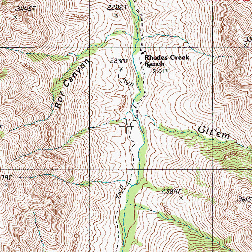 Topographic Map of Git'em Creek, OR
