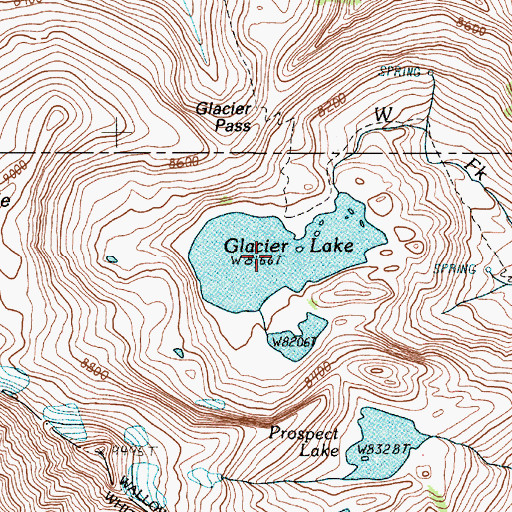 Topographic Map of Glacier Lake, OR