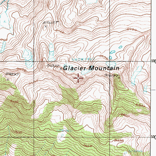 Topographic Map of Glacier Mountain, OR