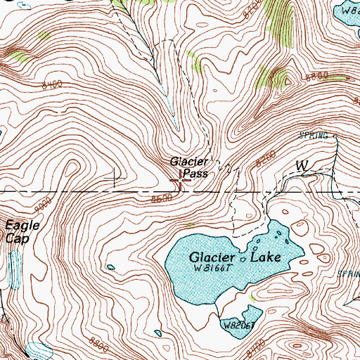 Topographic Map of Glacier Pass, OR