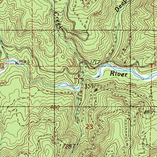 Topographic Map of Glade Creek, OR
