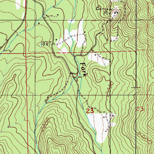 Topographic Map of Glade Fork, OR