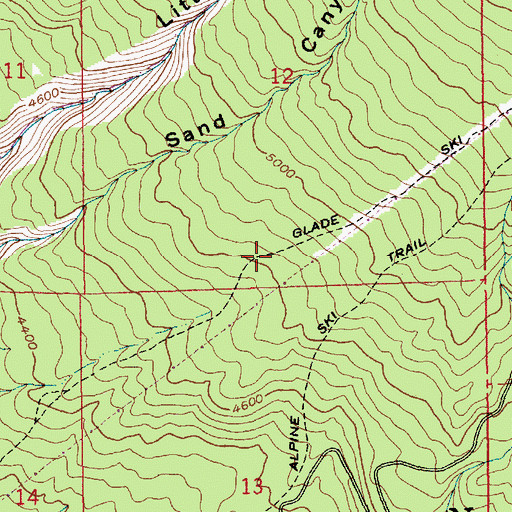 Topographic Map of Glade Ski Trail, OR