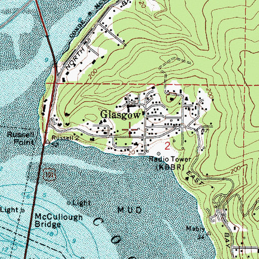 Topographic Map of Glasgow, OR