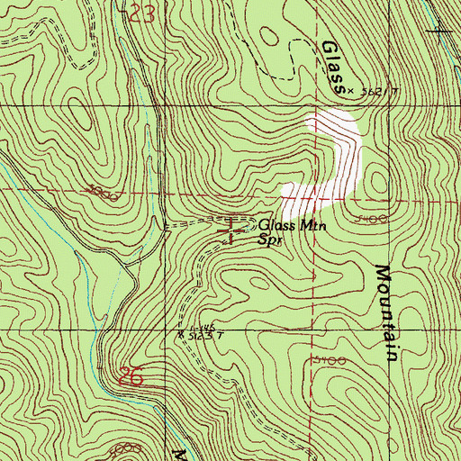 Topographic Map of Glass Mountain Spring, OR