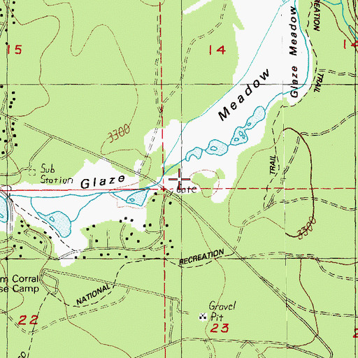 Topographic Map of Glaze Meadow, OR