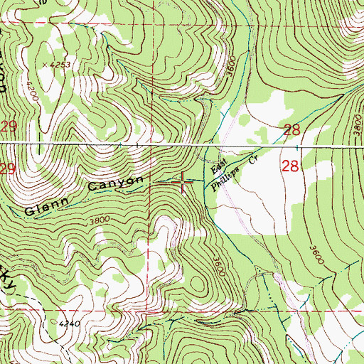 Topographic Map of Glenn Canyon, OR