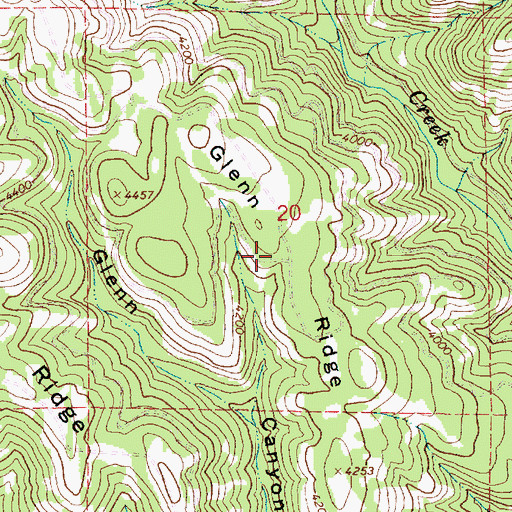 Topographic Map of Glenn Ridge, OR