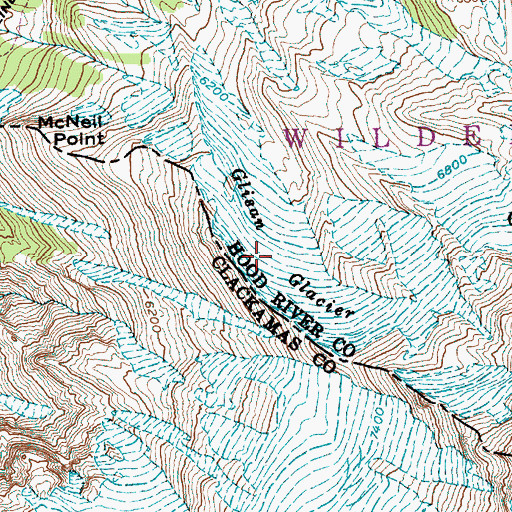 Topographic Map of Glisan Glacier, OR