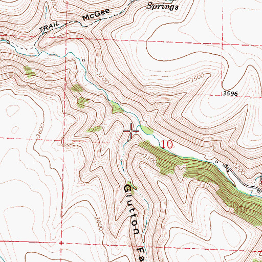 Topographic Map of Glutton Falls Canyon, OR