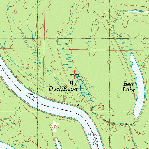 Topographic Map of Big Duck Roost, AL