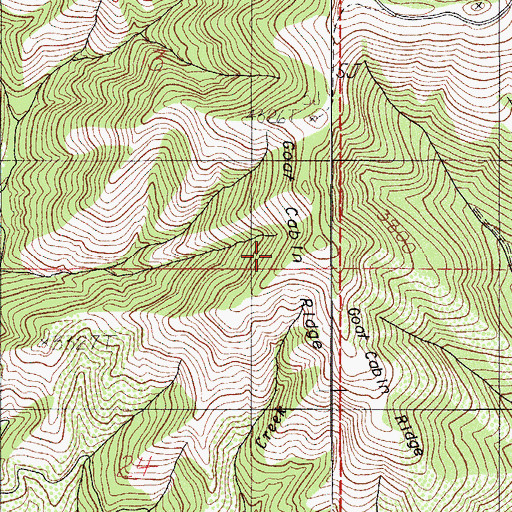 Topographic Map of Goat Cabin Ridge, OR