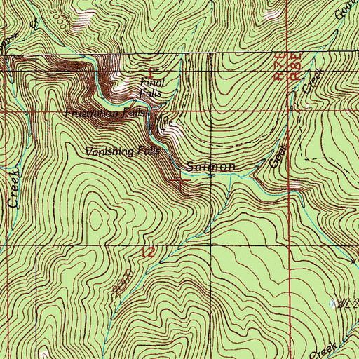 Topographic Map of Goat Creek, OR